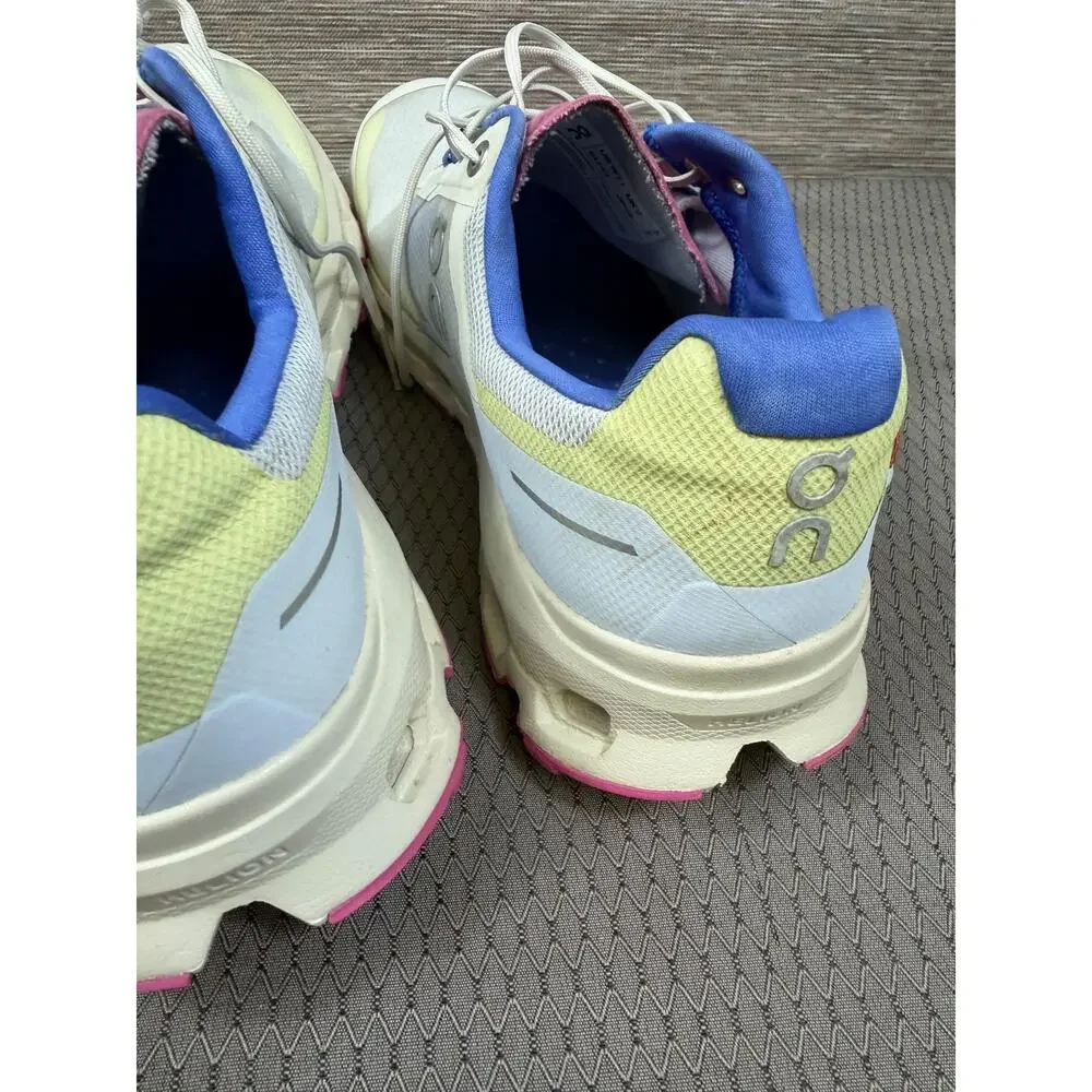 On Shoes Womens Size 11 White Pink Yellow Mesh Running CloudTec Road Sneakers